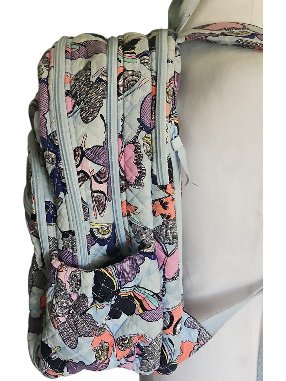 Vera Bradley Quilted "Butterfly By" Print Campus Backpack - Picture 3 of 7